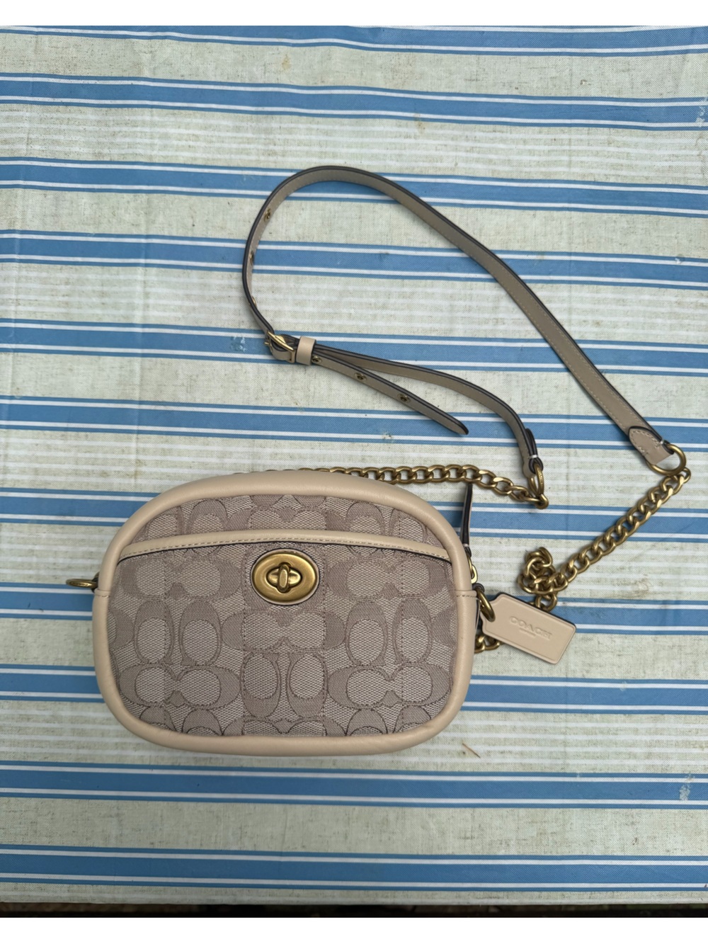 Coach Small Camera Bag In Signature Jacquard With Quilting